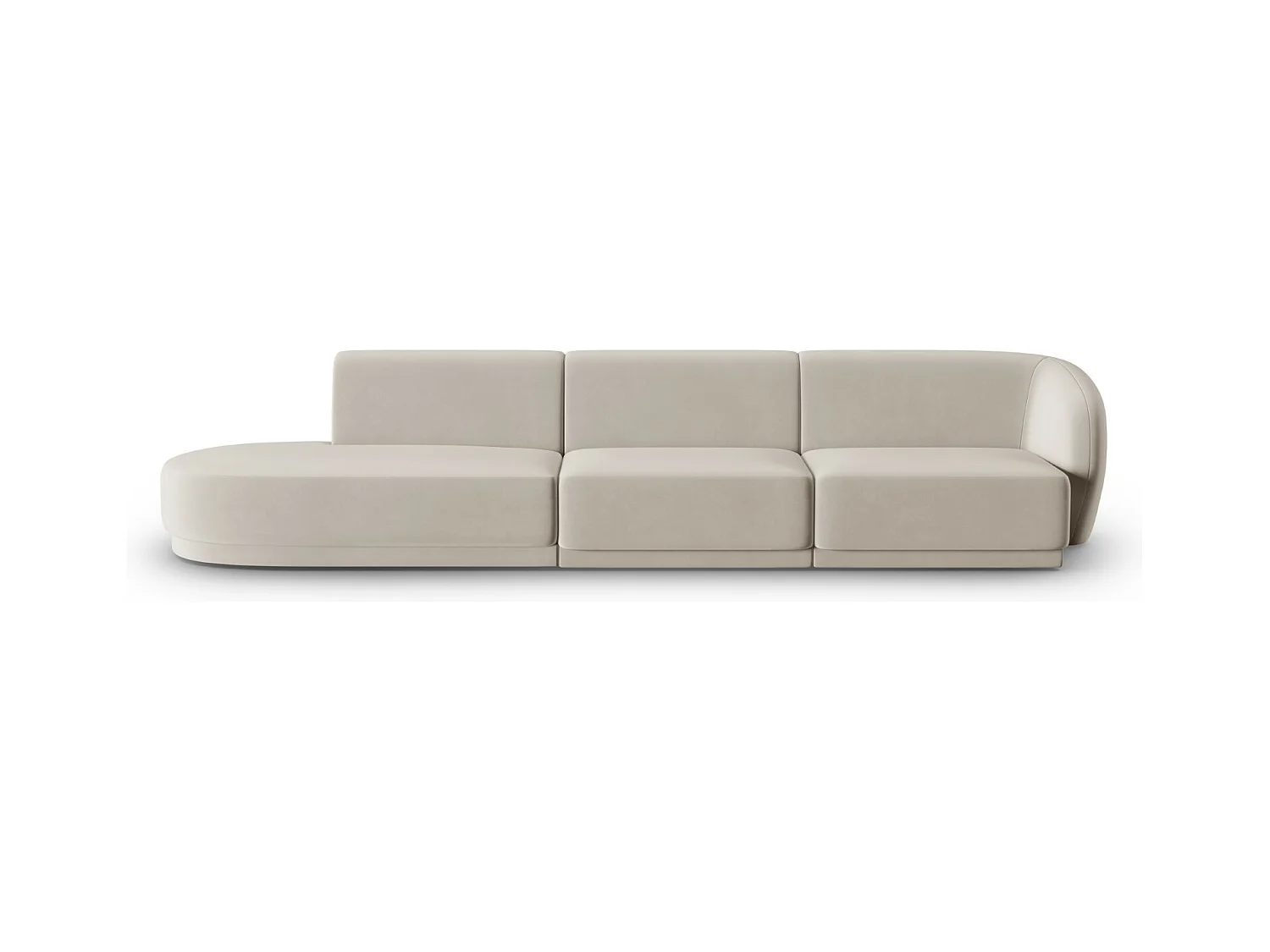 CXL by Christian Lacroix - Canapé modulable gauche "Lionel" 4 places en velours beige - 311x93x74cm