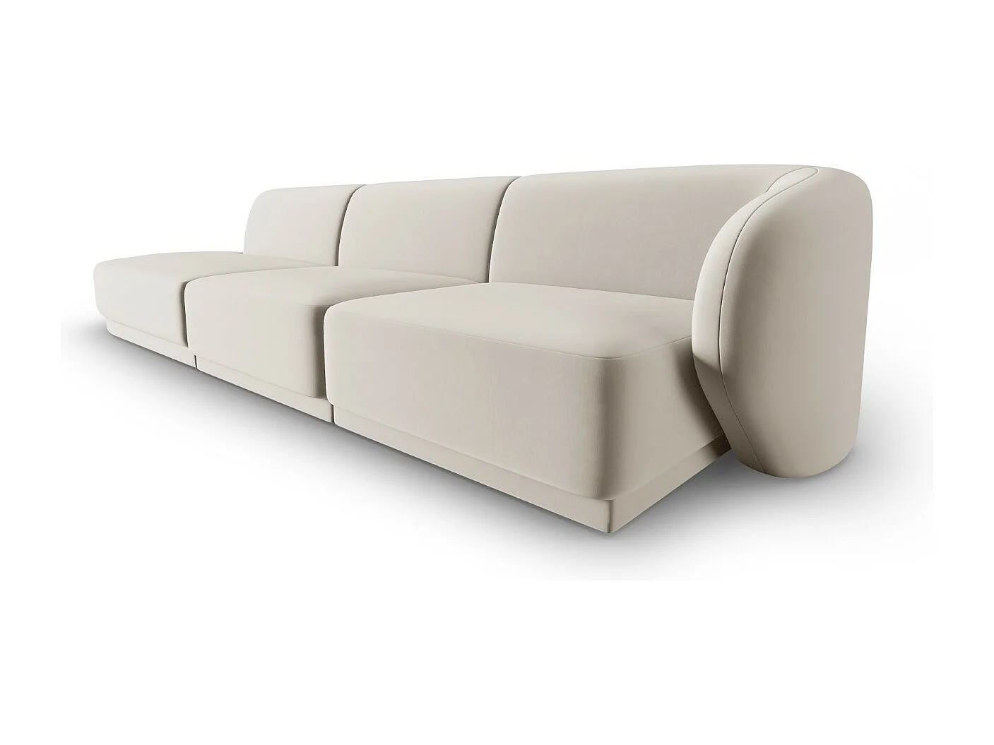 CXL by Christian Lacroix - Linker modulaire bank "Lionel" 4 zitplaatsen, Flueel, Beige - 311x93x74cm