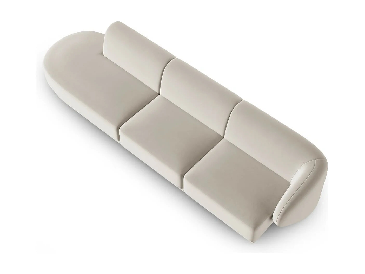 CXL by Christian Lacroix - Linker modulaire bank "Lionel" 4 zitplaatsen, Flueel, Beige - 311x93x74cm