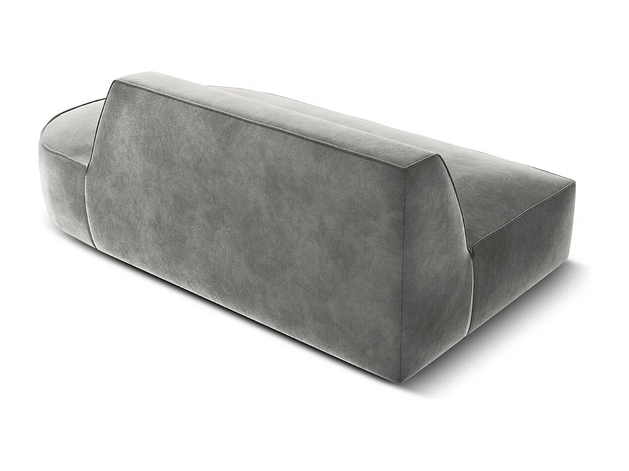 CXL by Christian Lacroix - Rechte modulaire bank "Charles" 2 zitplaatsen, Flueel, Lichtgrijs - 181x93x69cm