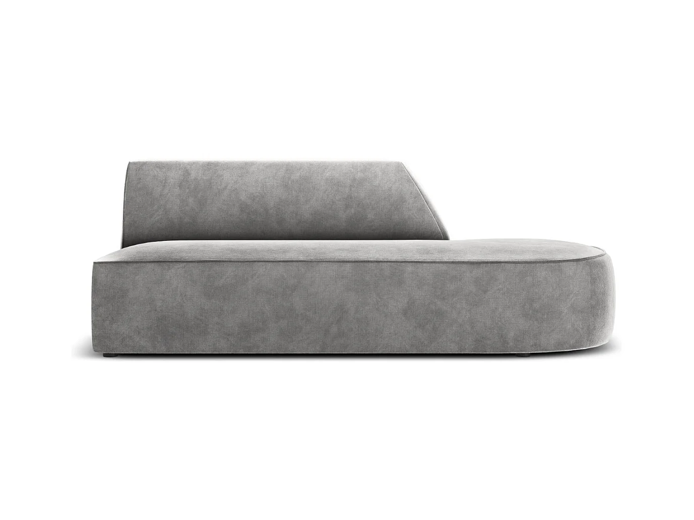 CXL by Christian Lacroix - Canapé modulable droit "Charles" 2 places en velours gris clair - 181x93x69cm