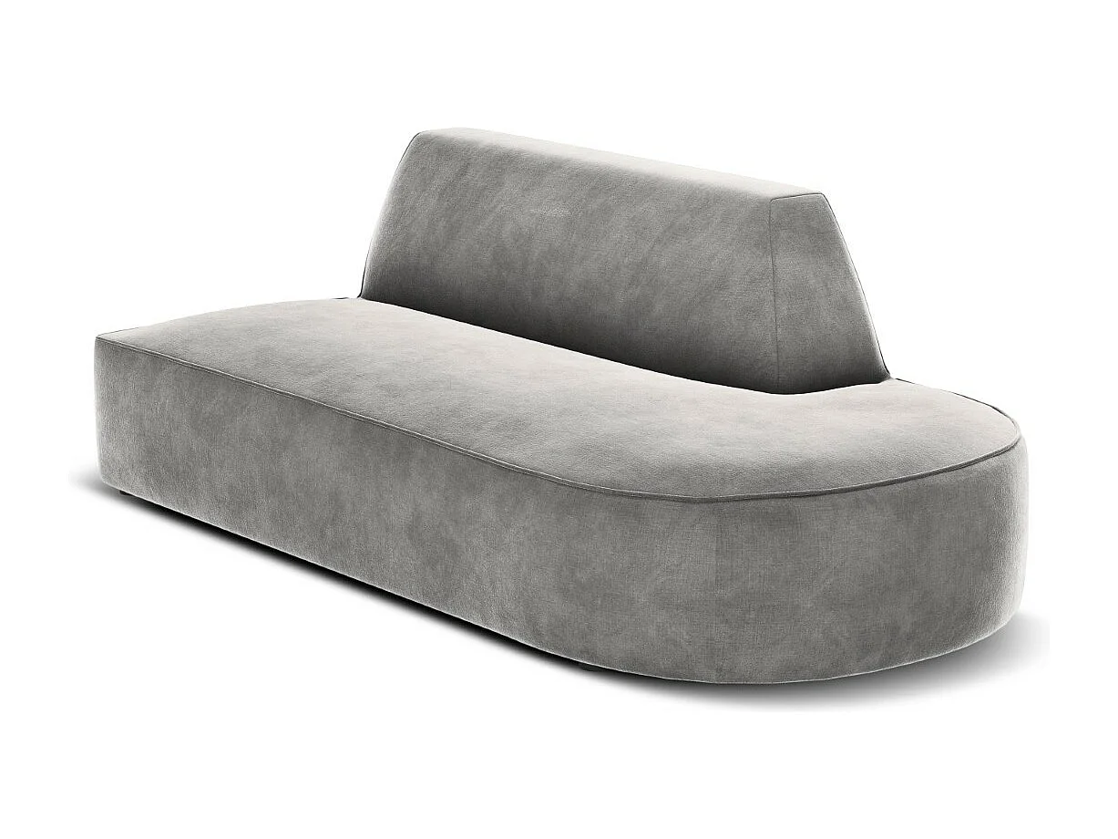 CXL by Christian Lacroix - Canapé modulable droit "Charles" 2 places en velours gris clair - 181x93x69cm