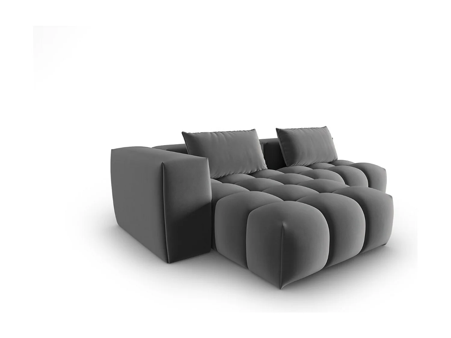 CXL by Christian Lacroix - 3-Sitzer modulares Ecksofa links "Lorella" Sitzer aus Samt Zement - 205x145x70cm