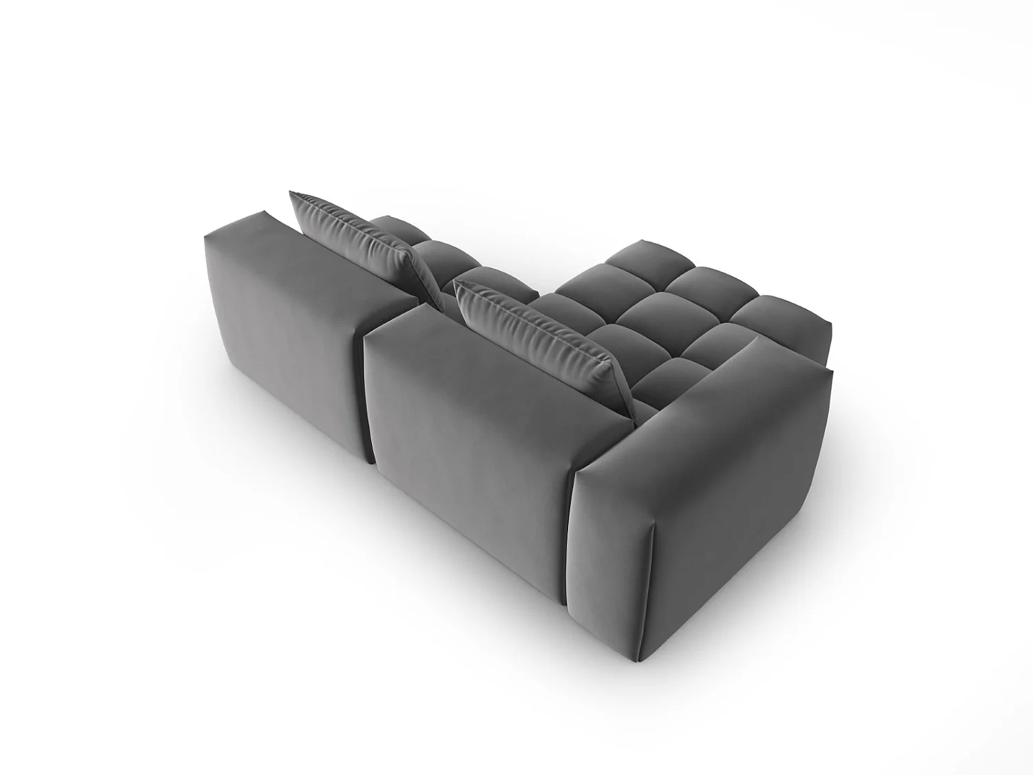 CXL by Christian Lacroix - Sofá modular de canto esquerdo "Lorella" 3 lugares em veludo cimento - 205x145x70cm