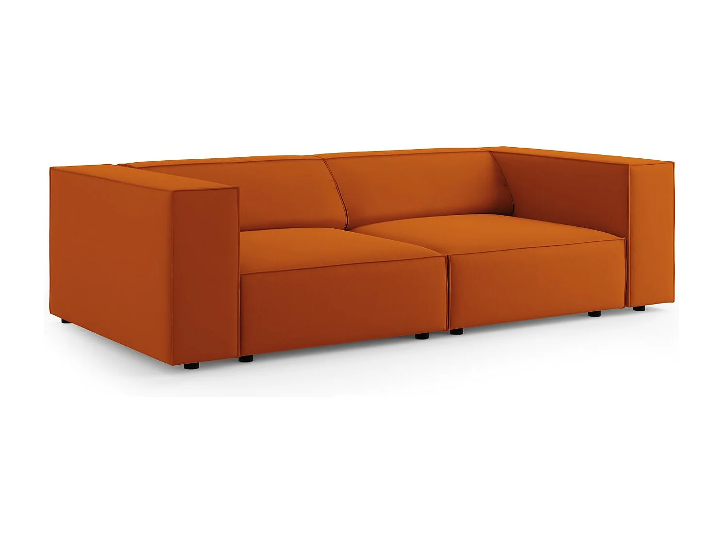 Cosmopolitan Design - 3-Sitzer Sofa "Arendal" aus Samt terrakotta - 204x102x70cm