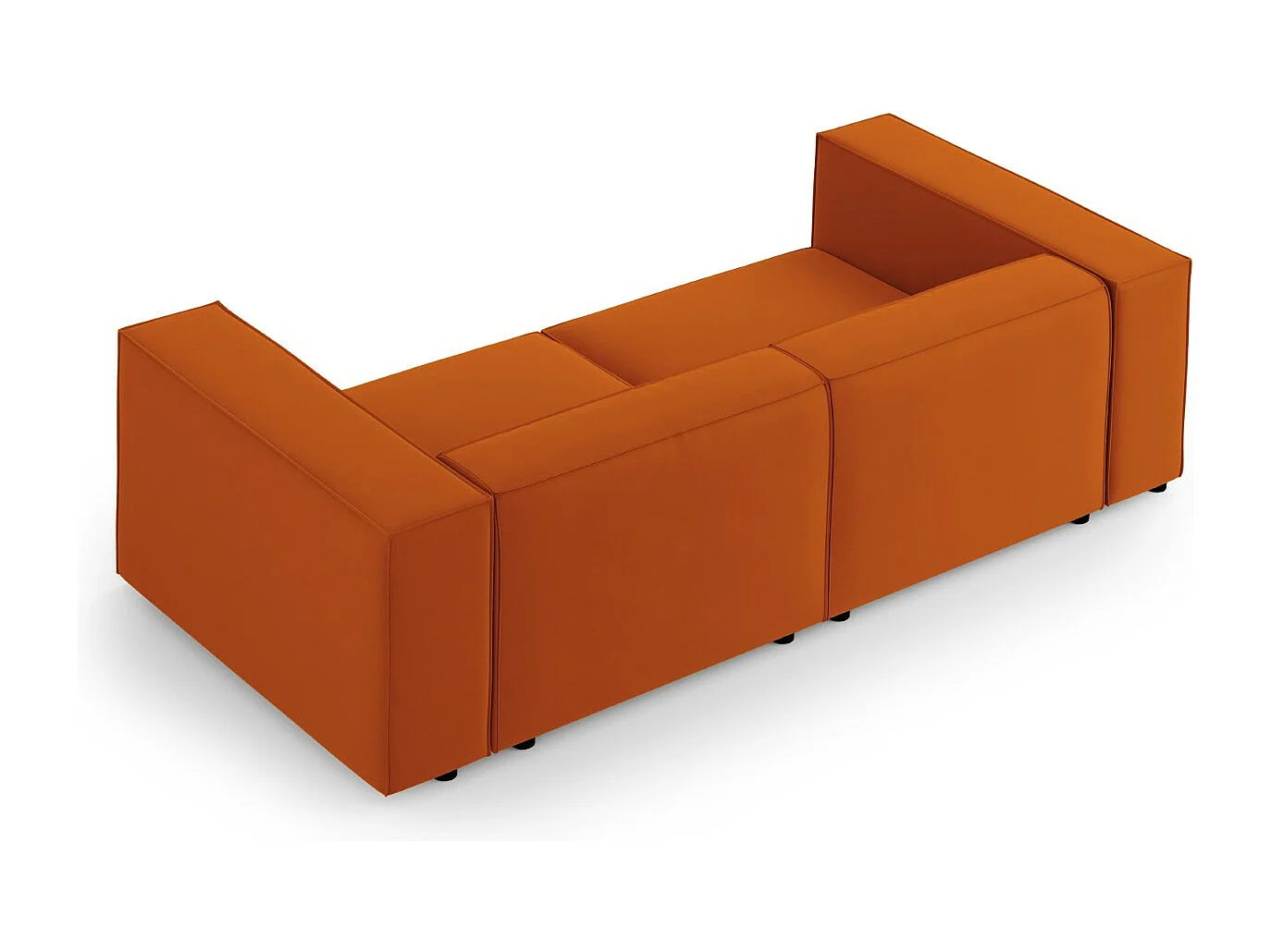 Cosmopolitan Design - 3-Sitzer Sofa "Arendal" aus Samt terrakotta - 204x102x70cm