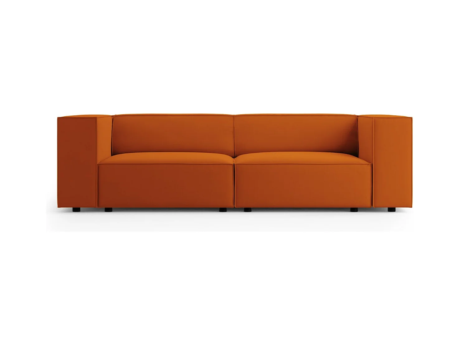 Cosmopolitan Design - Bank "Arendal" 3 zitplaatsen, Flueel, Terracotta - 204x102x70cm