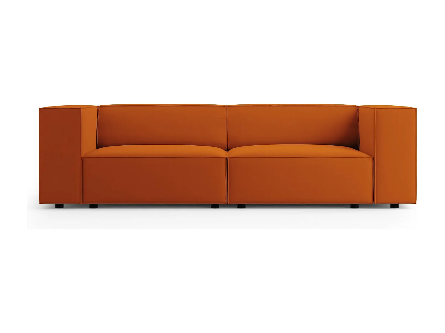 Cosmopolitan Design - Canapé "Arendal" 3 places en velours terracotta - 204x102x70cm