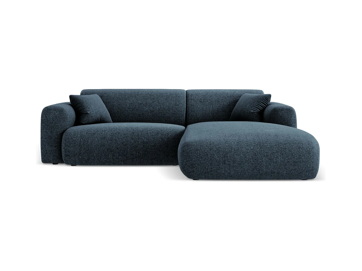 Cosmopolitan Design - Rechter hoekbank "Nolio" 4 zitplaatsen, Chenille, Koningsblauw - 235x170x72cm