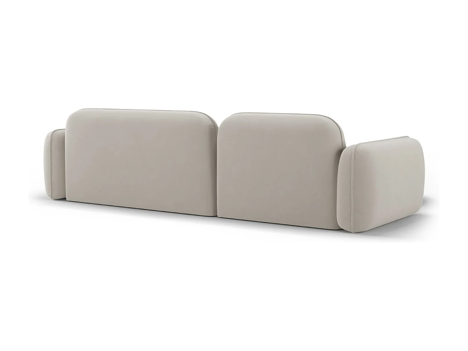 CXL by Christian Lacroix - Modulaire hoekbank links "Lucien" 4 zitplaatsen, Flueel, Lichtbeige - 275x165x70cm