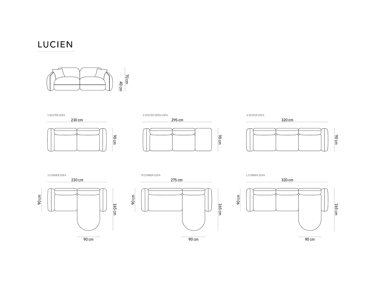 CXL by Christian Lacroix - Modulaire hoekbank links "Lucien" 4 zitplaatsen, Flueel, Lichtbeige - 275x165x70cm