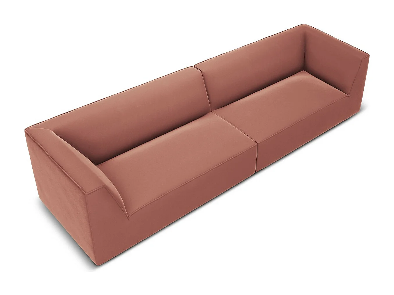 CXL by Christian Lacroix - Sofá "Charles" 4 lugares em veludo rosa - 302x93x69cm