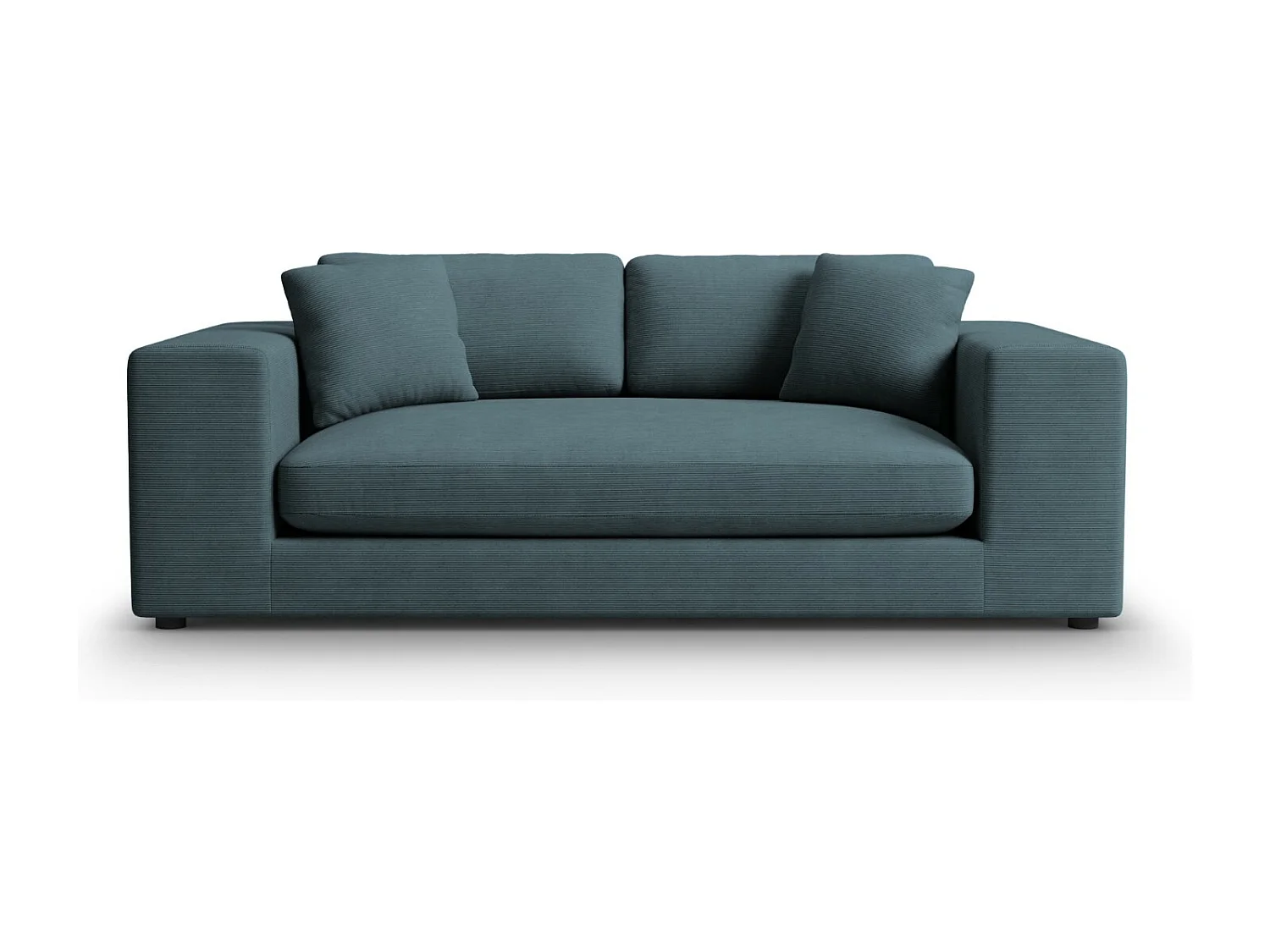 CXL by Christian Lacroix - Sofá "Tendance" 3 lugares em veludo cotelê azul - 220x122x72cm