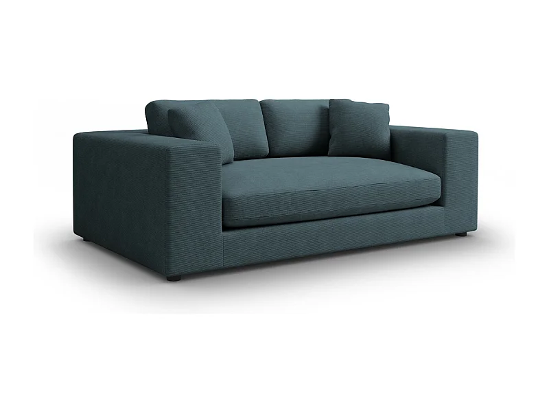 CXL by Christian Lacroix - Sofá "Tendance" 3 lugares em veludo cotelê azul - 220x122x72cm