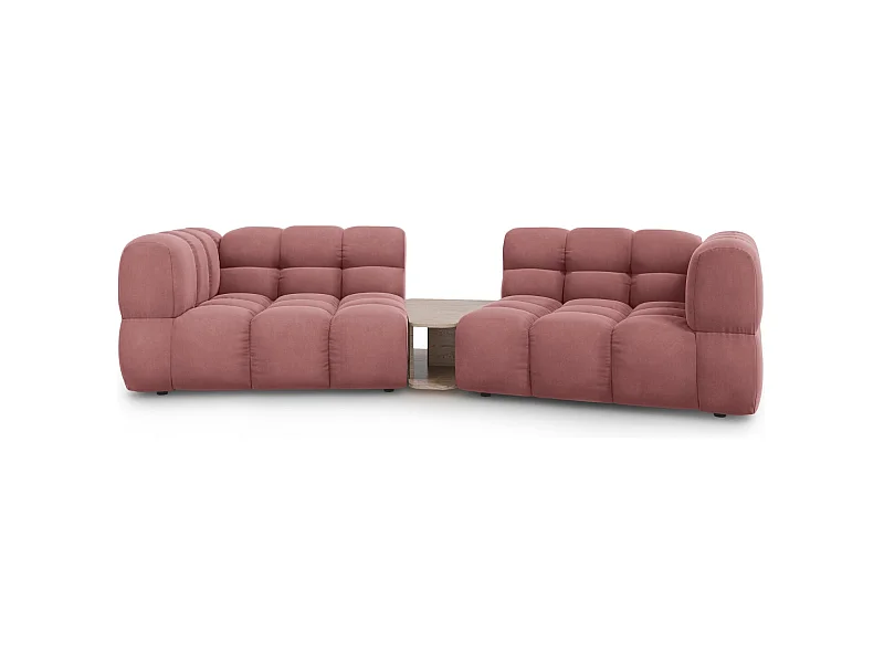 Cosmopolitan Design - Canapé modulable "Sky" 2 places en velours saumon - 280x148x75cm