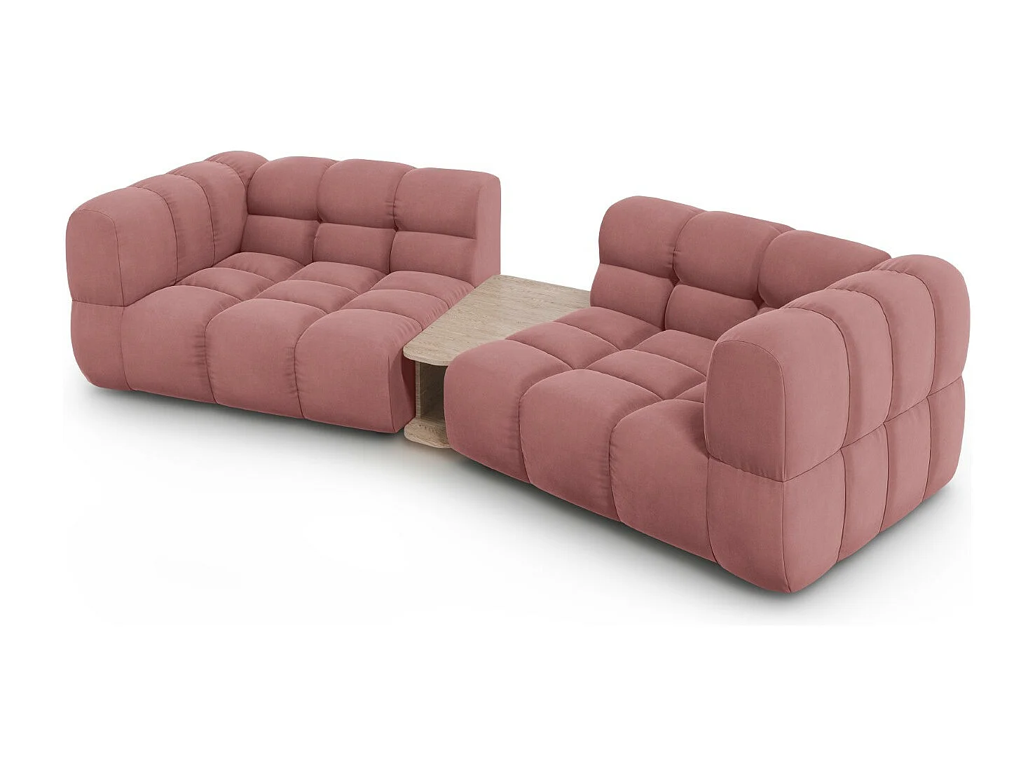 Cosmopolitan Design - Sofa modułowa, "Sky" 2 miejsca welur, łosoś - 280x148x75cm