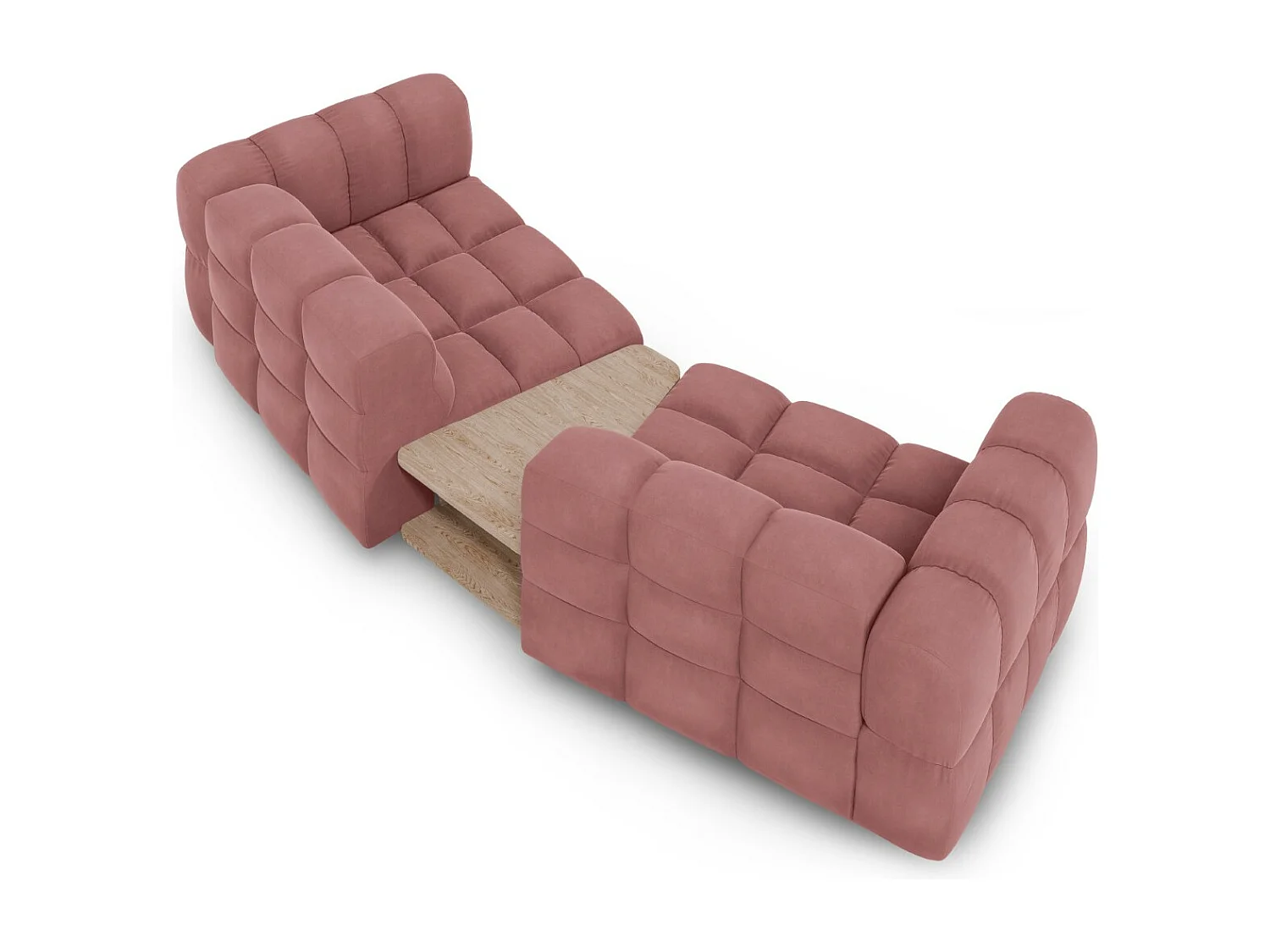 Cosmopolitan Design - Sofa modułowa, "Sky" 2 miejsca welur, łosoś - 280x148x75cm