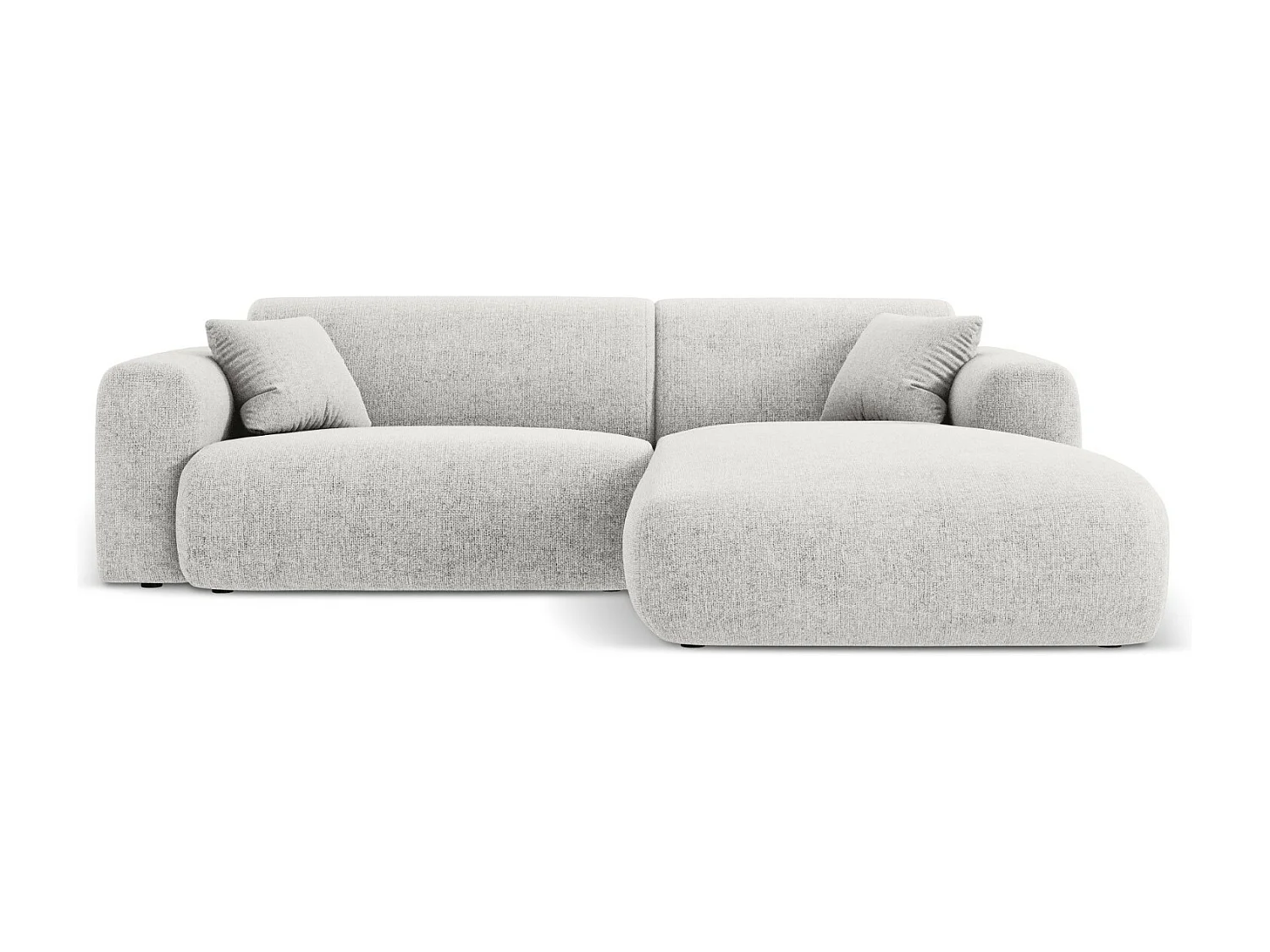 Cosmopolitan Design - Narożnik prawy, "Nolio" 4 miejsca szenil, szary jasny - 235x170x72cm