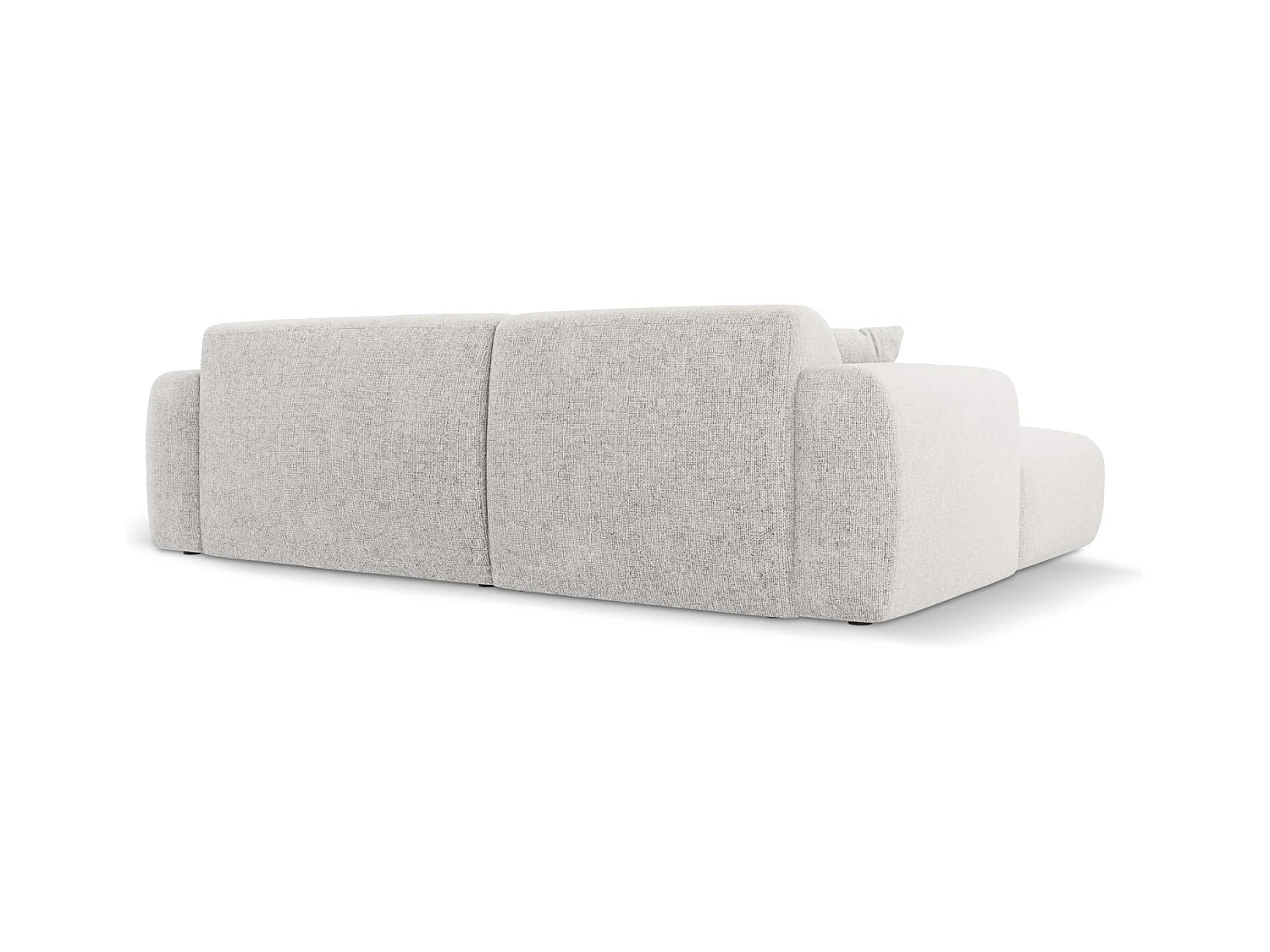 Cosmopolitan Design - Divano angolare destro "Nolio" 4 posti in ciniglia grigio chiaro - 235x170x72cm