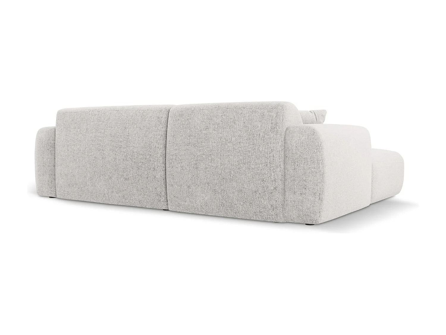 Cosmopolitan Design - Canapé d'angle droit "Nolio" 4 places en chenille gris clair - 235x170x72cm