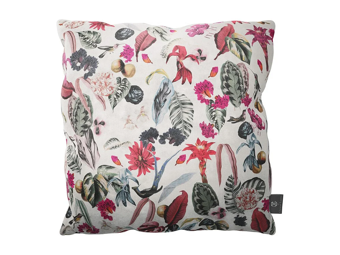 CXL by Christian Lacroix - Coussin decorativ "Tropical" 40x40cm en velours motif tropical - 40x40x14cm