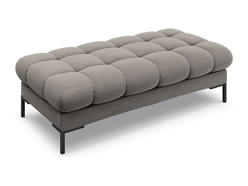 Cosmopolitan Design - Banc "Bali" 2 places en velours gris clair - 62x133x41cm