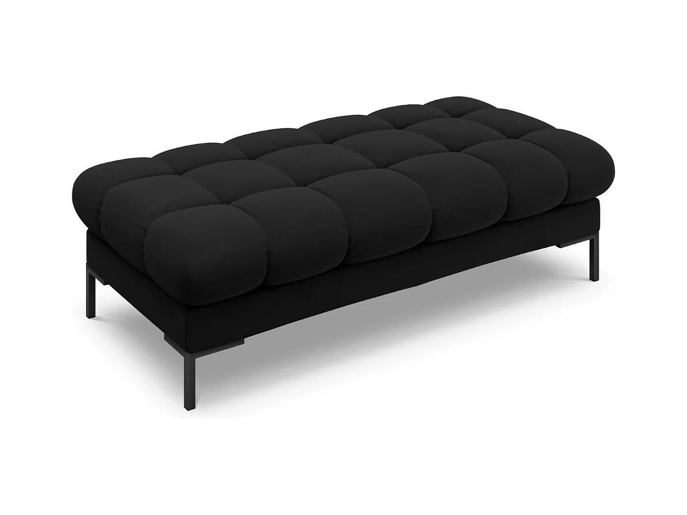 Cosmopolitan Design - Banc "Bali" 2 places en velours noir - 62x133x41cm
