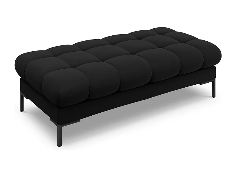 Cosmopolitan Design - Banc "Bali" 2 places en velours noir - 62x133x41cm