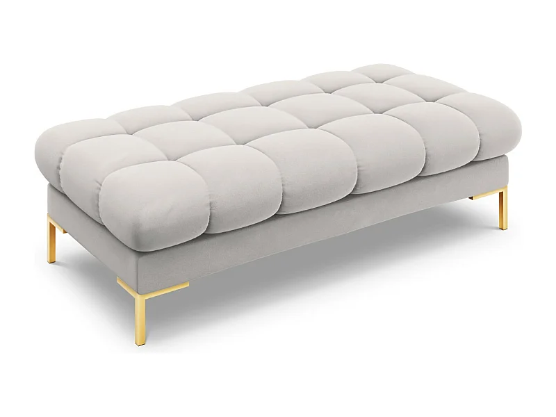 Cosmopolitan Design - 2-Sitzer Bank "Bali" aus Samt silber - 62x133x41cm