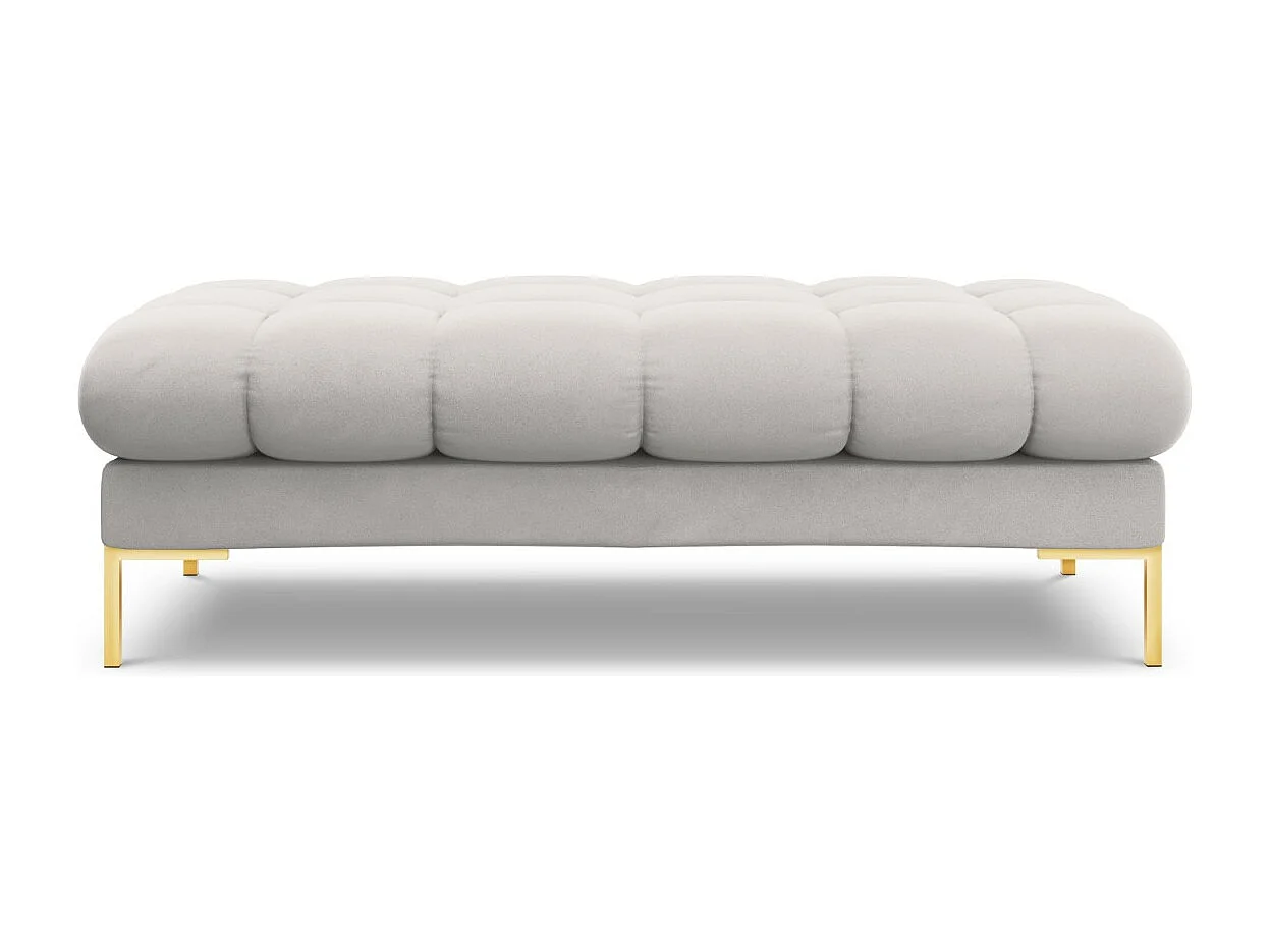 Cosmopolitan Design - 2-Sitzer Bank "Bali" aus Samt silber - 62x133x41cm