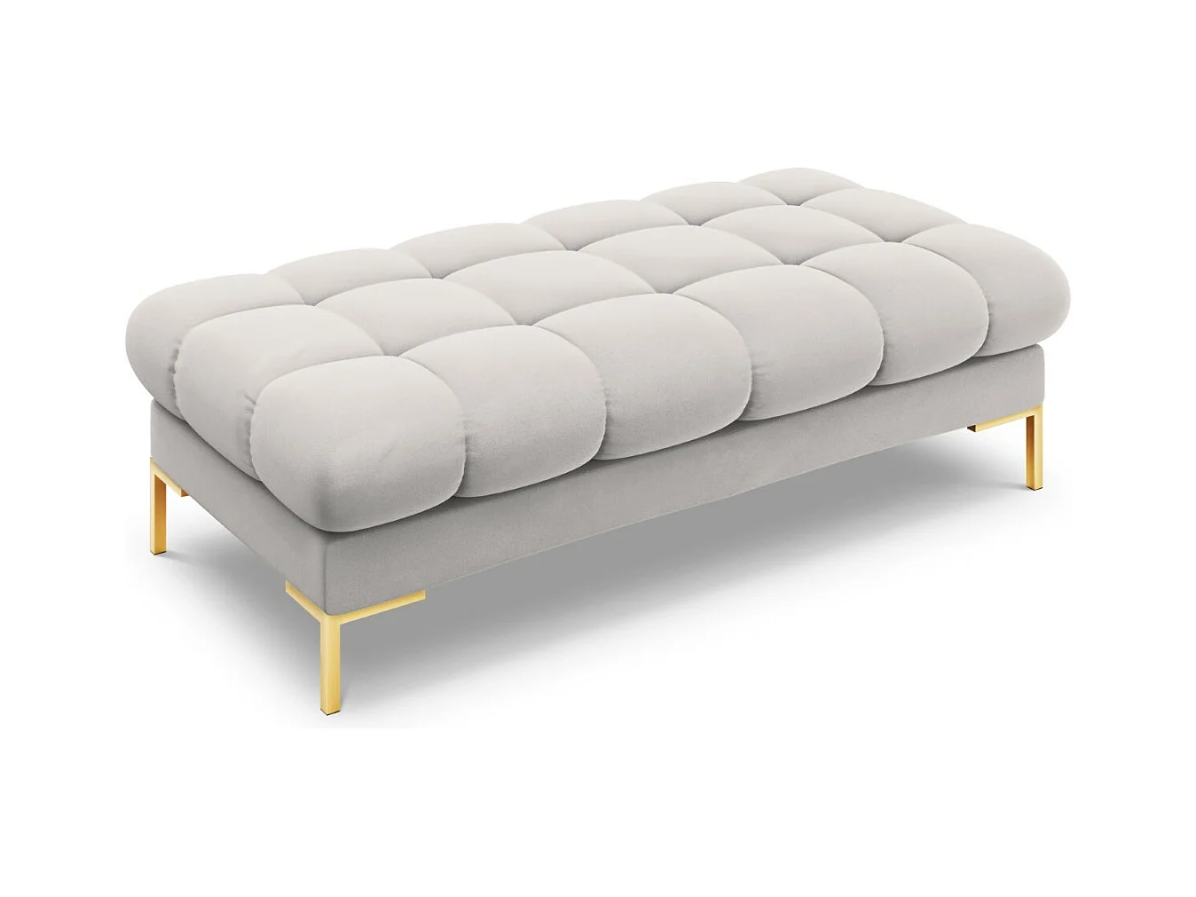 Cosmopolitan Design - Banc "Bali" 2 places en velours argent - 62x133x41cm