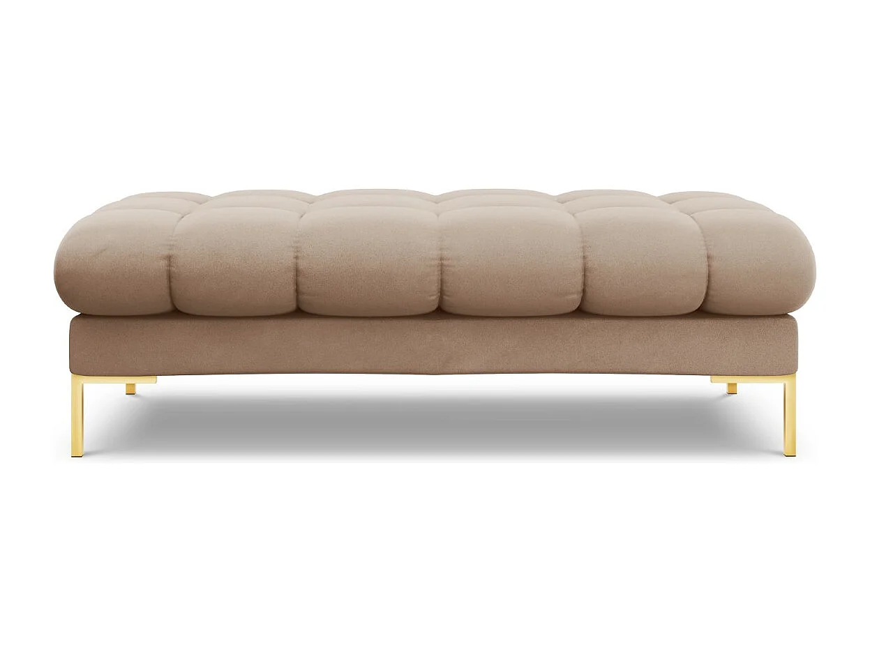 Cosmopolitan Design - Panca "Bali" 2 posti in velluto beige - 62x133x41cm