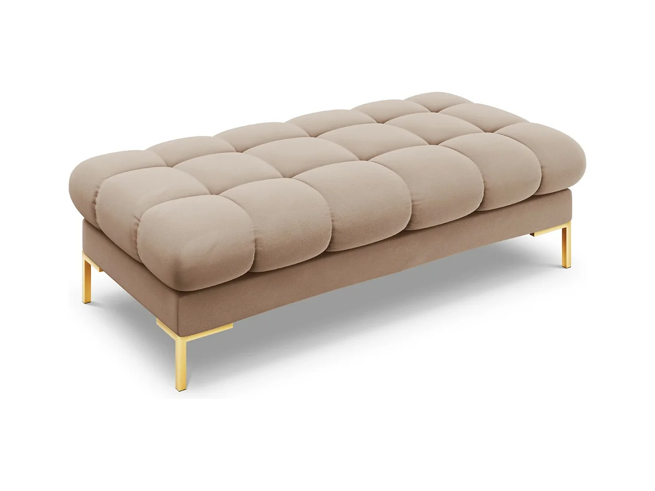 Cosmopolitan Design - Banco "Bali" 2 plazas de terciopelo beige - 62x133x41cm