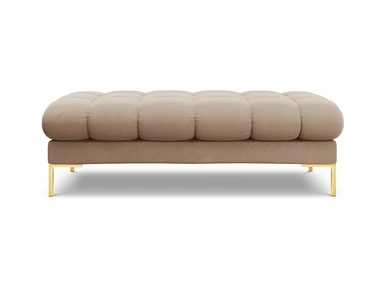 Cosmopolitan Design - Banc "Bali" 2 places en velours beige - 62x133x41cm