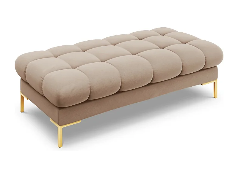 Cosmopolitan Design - Ławka, "Bali" 2 miejsca welur, beż - 62x133x41cm