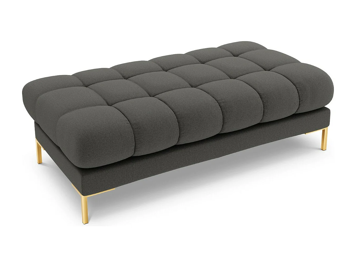 Cosmopolitan Design - 2-Sitzer Bank "Bali" aus strukturiertem Stoff dunkelgrau - 62x133x41cm