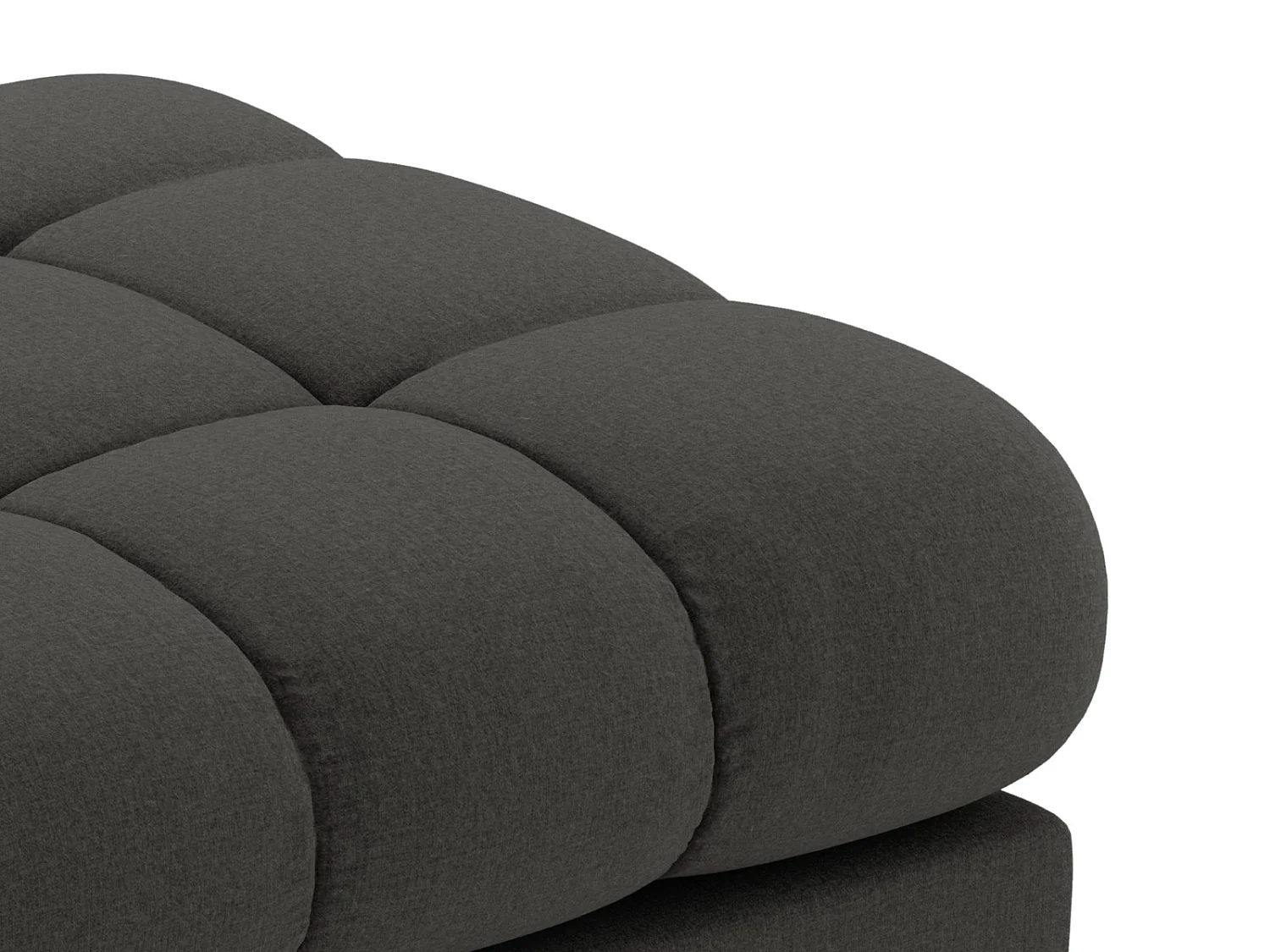 Cosmopolitan Design - 2-Sitzer Bank "Bali" aus strukturiertem Stoff dunkelgrau - 62x133x41cm