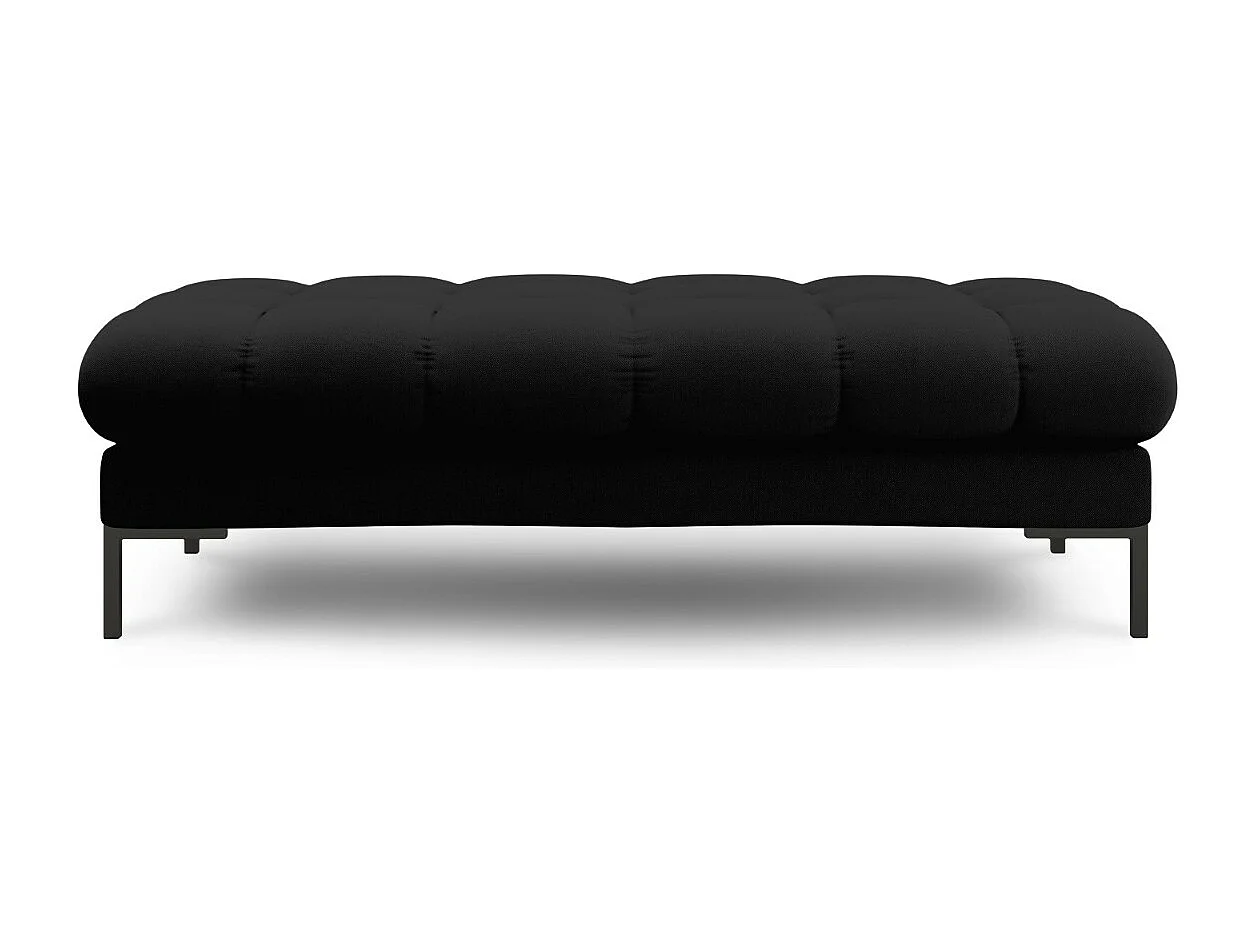 Cosmopolitan Design - Bank "Bali" 2 zitplaatsen, Structurele stof, Zwart - 62x133x41cm