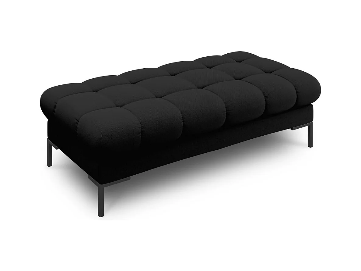 Cosmopolitan Design - Banc "Bali" 2 places en tissu structurel noir - 62x133x41cm
