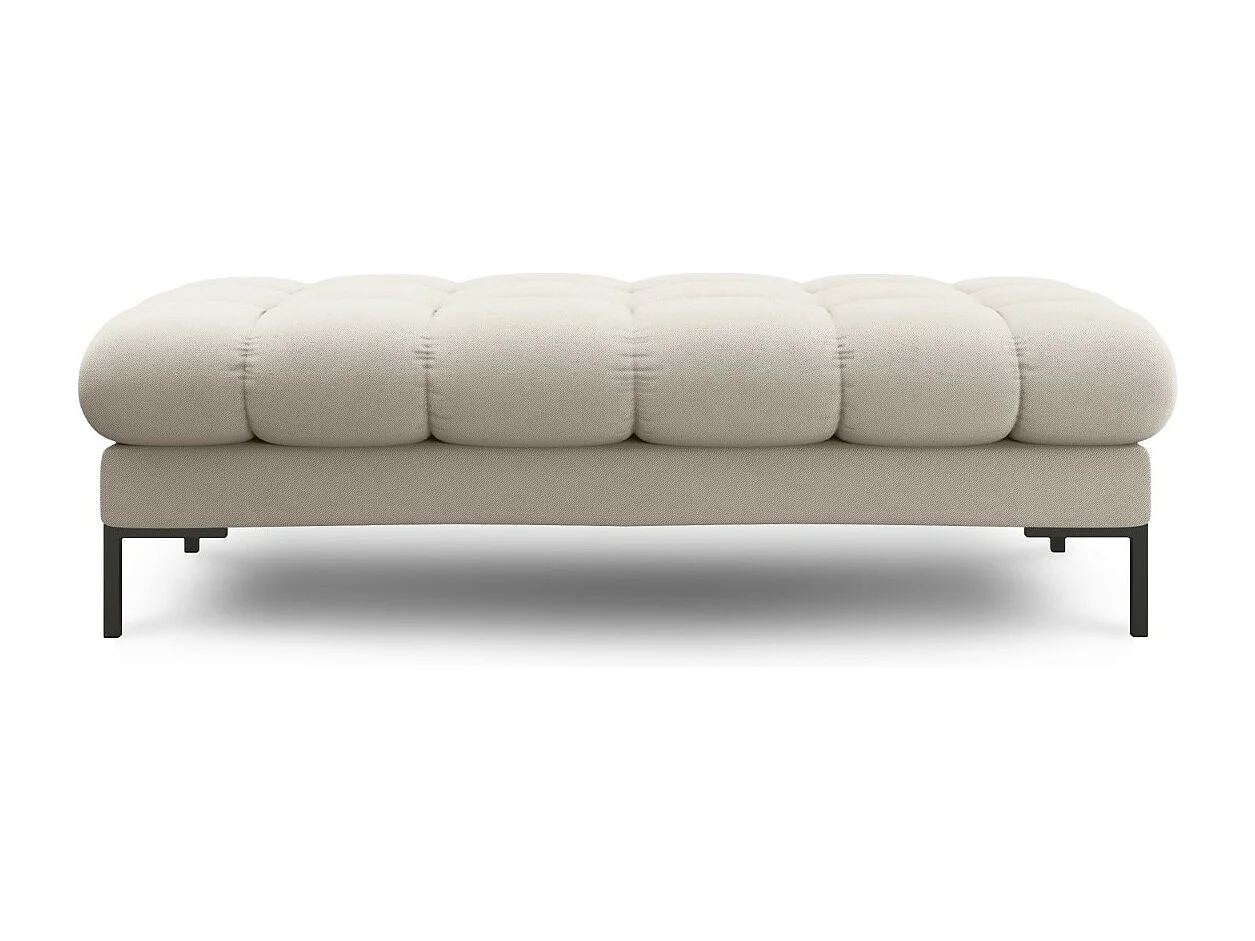 Cosmopolitan Design - Panca "Bali" 2 posti in tessuto strutturato beige - 62x133x41cm