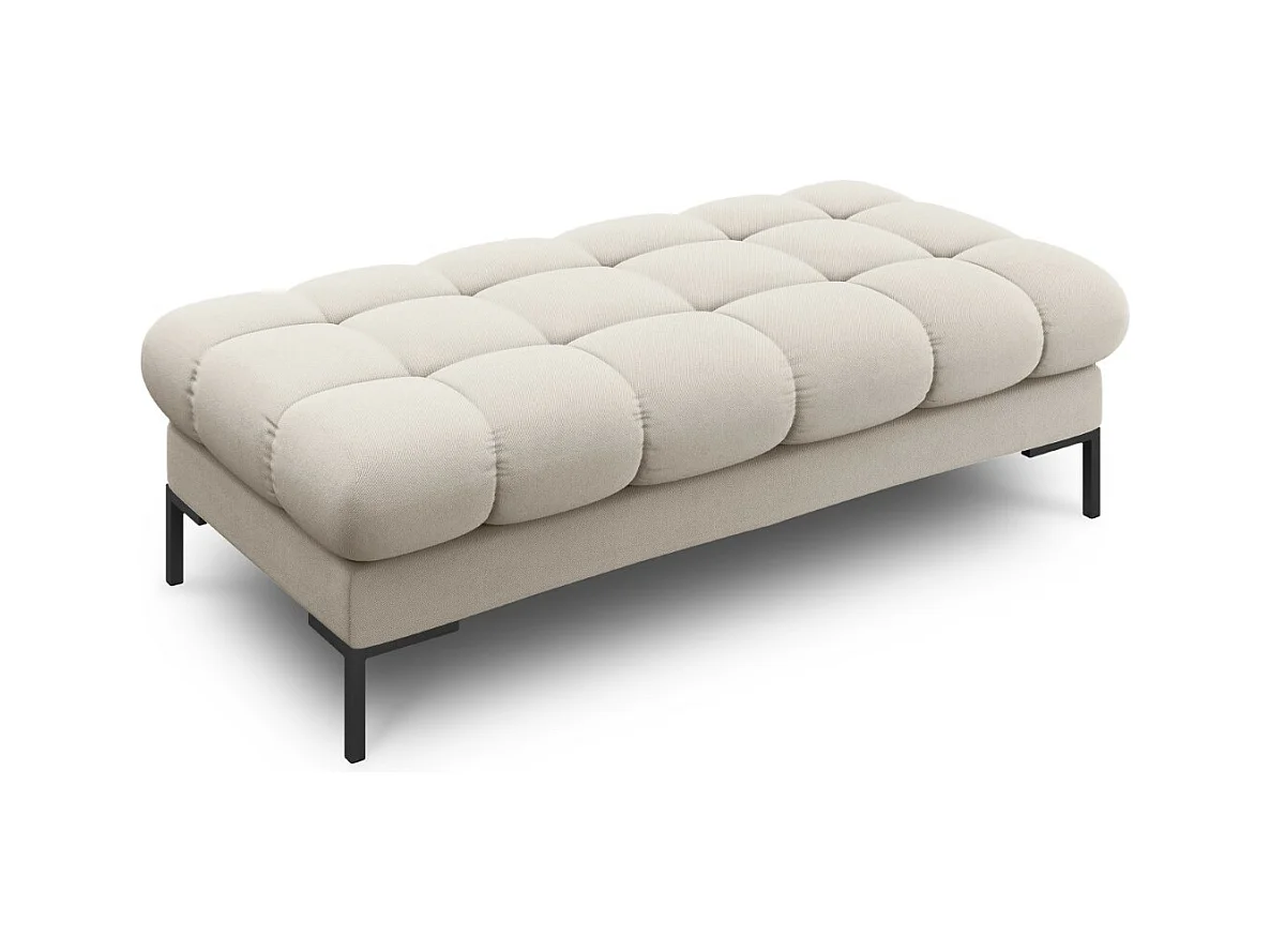 Cosmopolitan Design - Banc "Bali" 2 places en tissu structurel beige - 62x133x41cm