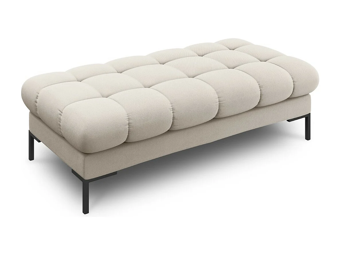Cosmopolitan Design - Banc "Bali" 2 places en tissu structurel beige - 62x133x41cm