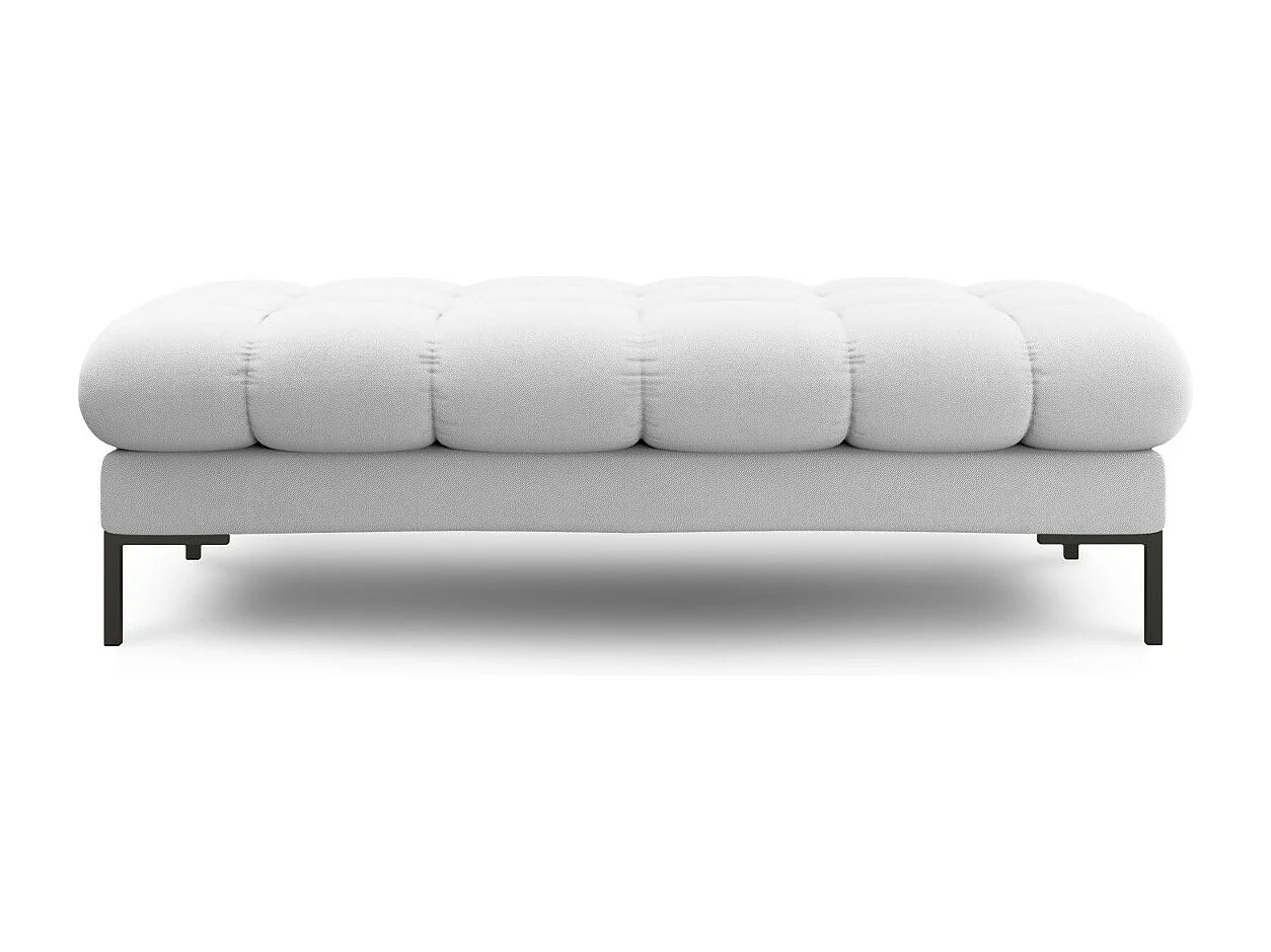 Cosmopolitan Design - Bank "Bali" 2 zitplaatsen, Structurele stof, Lichtgrijs - 62x133x41cm