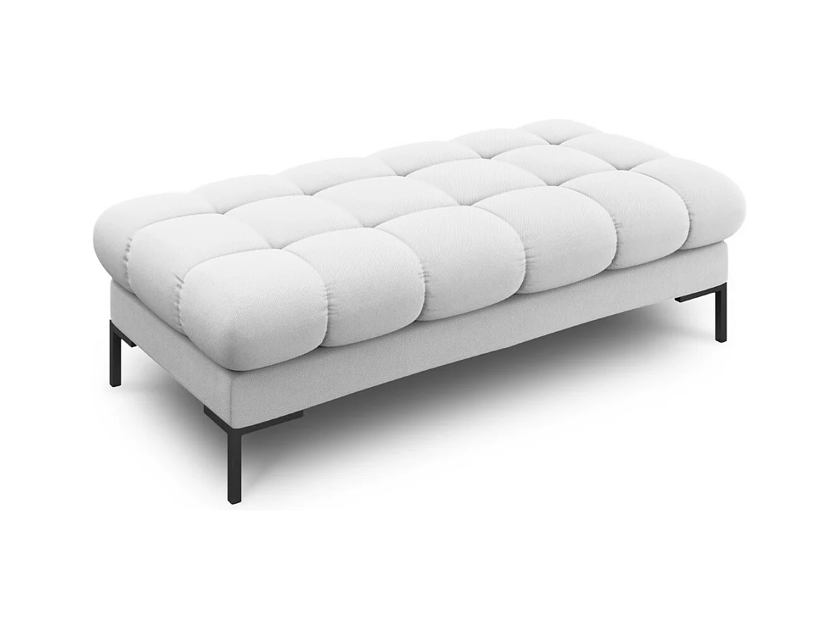Cosmopolitan Design - Banc "Bali" 2 places en tissu structurel gris clair - 62x133x41cm