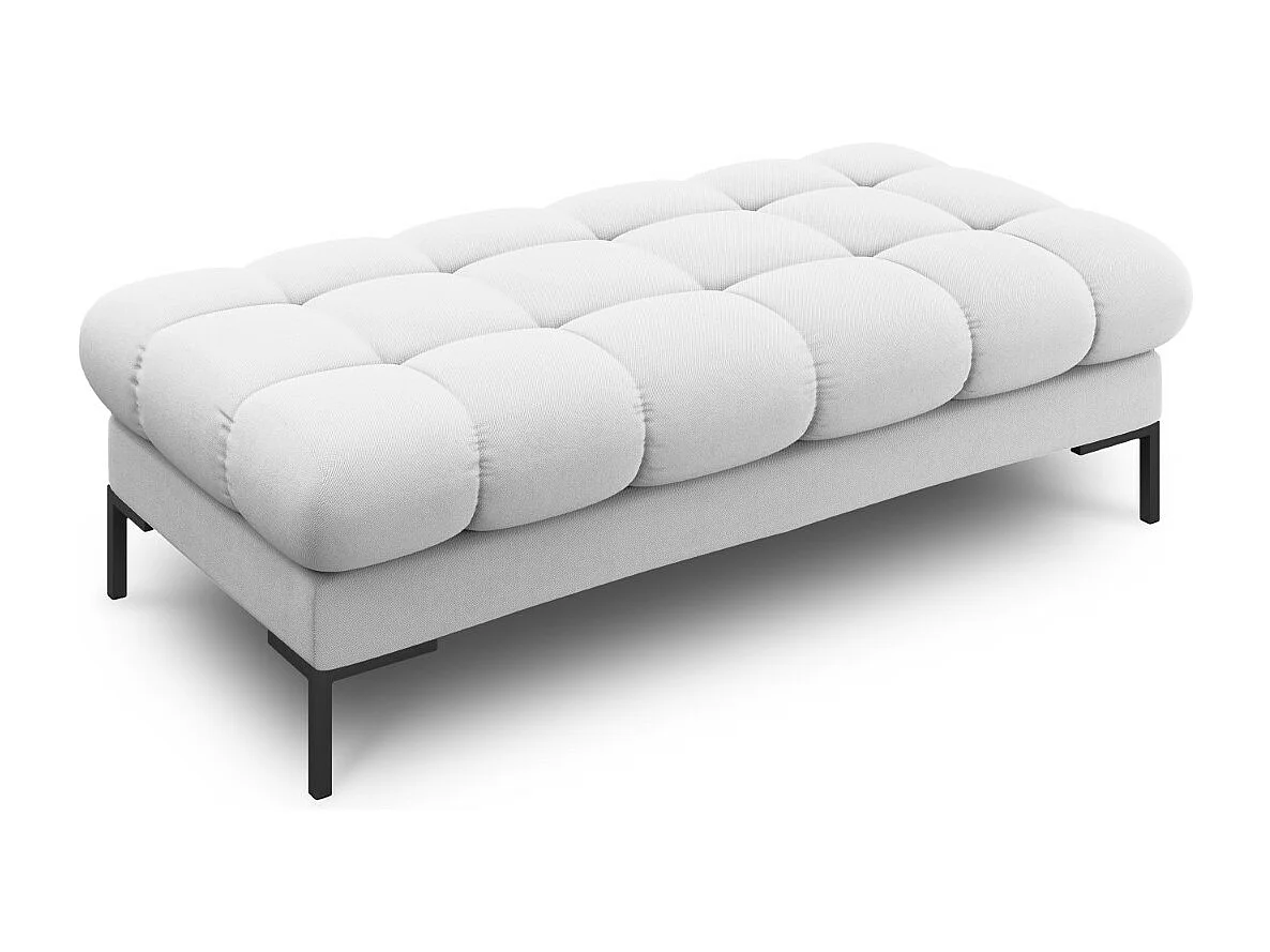 Cosmopolitan Design - Bank "Bali" 2 zitplaatsen, Structurele stof, Lichtgrijs - 62x133x41cm