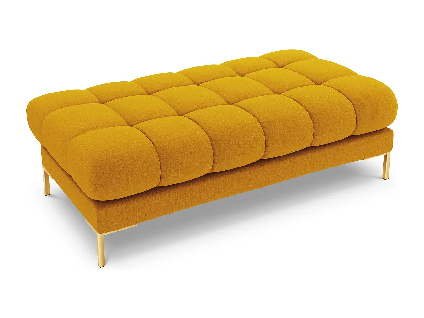 Cosmopolitan Design - Ławka, "Bali" 2 miejsca tkanina strukturalna, żółty - 62x133x41cm