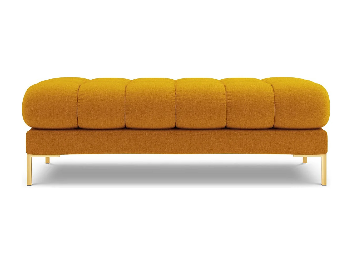 Cosmopolitan Design - Bank "Bali" 2 zitplaatsen, Structurele stof, GEEL - 62x133x41cm