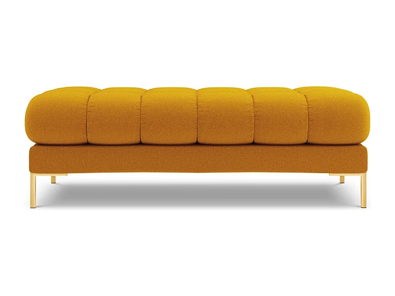 Cosmopolitan Design - Banc "Bali" 2 places en tissu structurel jaune - 62x133x41cm
