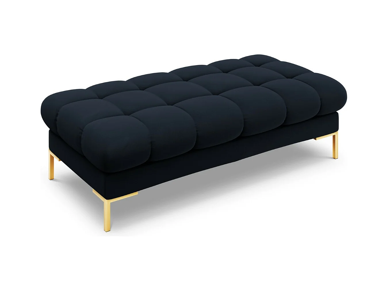Cosmopolitan Design - Banc "Bali" 2 places en velours bleu foncé - 62x133x41cm