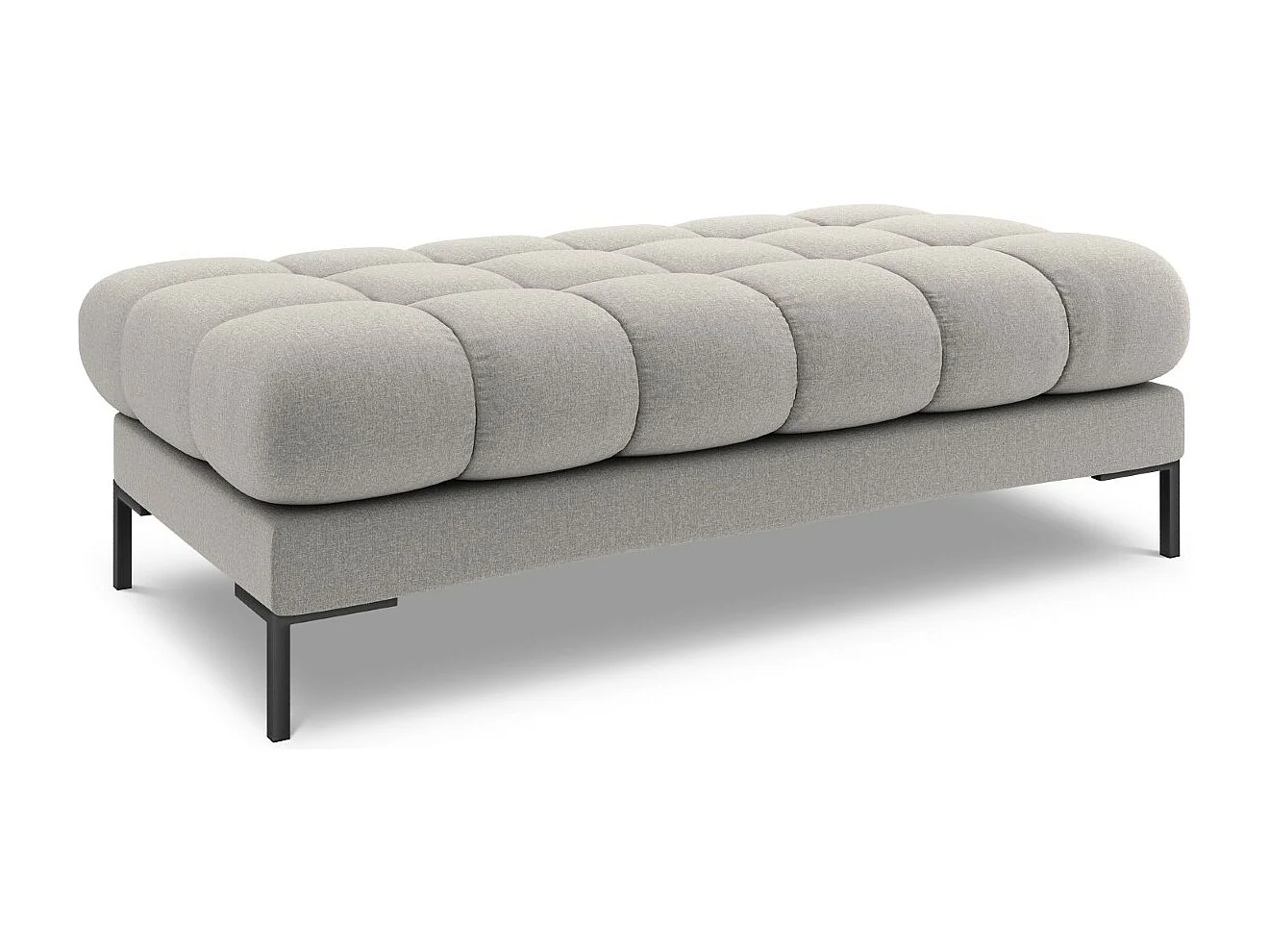 Cosmopolitan Design - Banc "Bali" 2 places en tissu structurel gris clair - 62x133x41cm